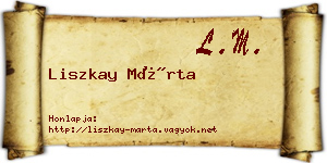 Liszkay Márta névjegykártya