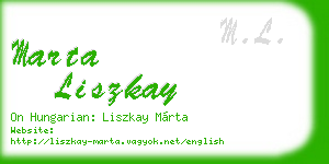 marta liszkay business card